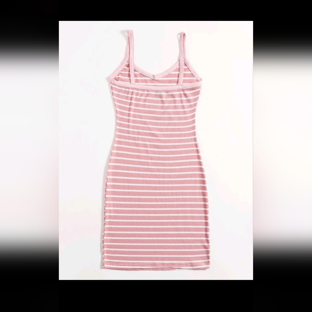 Striped Rib-knit Bodycon Dress - Picture 2 of 5